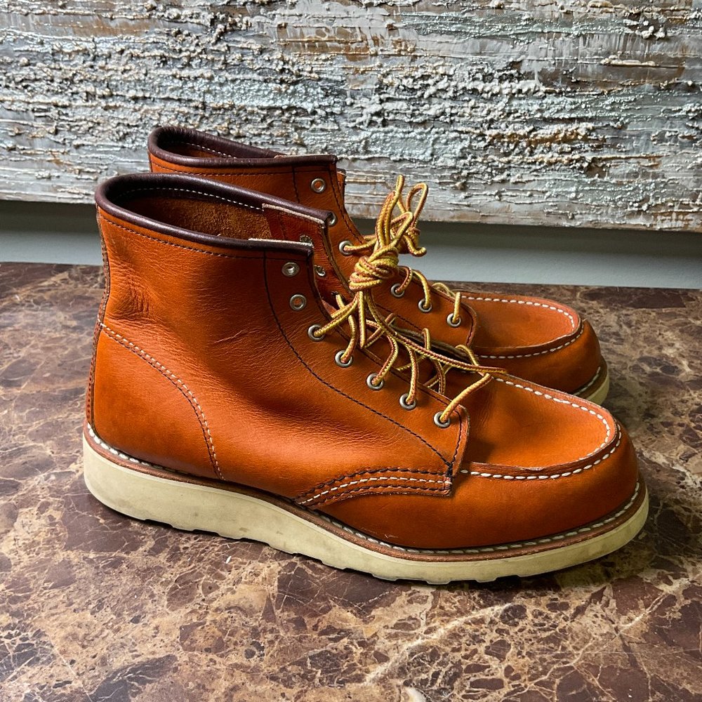 Red Wing Women's Brown Classic Moc Leather Lace Up Work Boots Size US 8.5